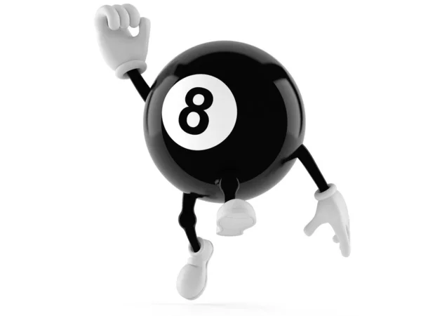 Eight ball character jumping in joy — Stock Photo, Image