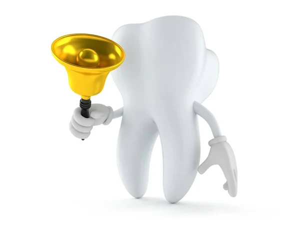 Personagem de dente tocando uma campainha — Fotografia de Stock