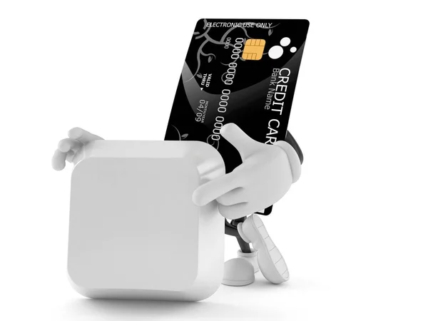 Caractère de carte de crédit avec touche clavier vierge — Photo