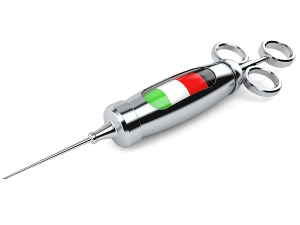 Olasz zászlós fecskendő — Stock Fotó