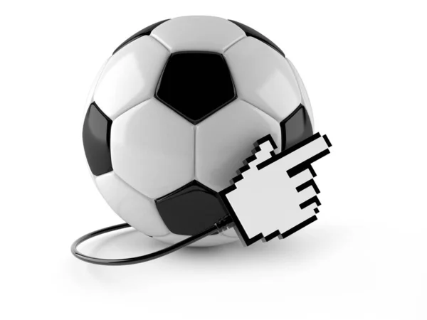 カーソルアイコン付きサッカーボール — ストック写真