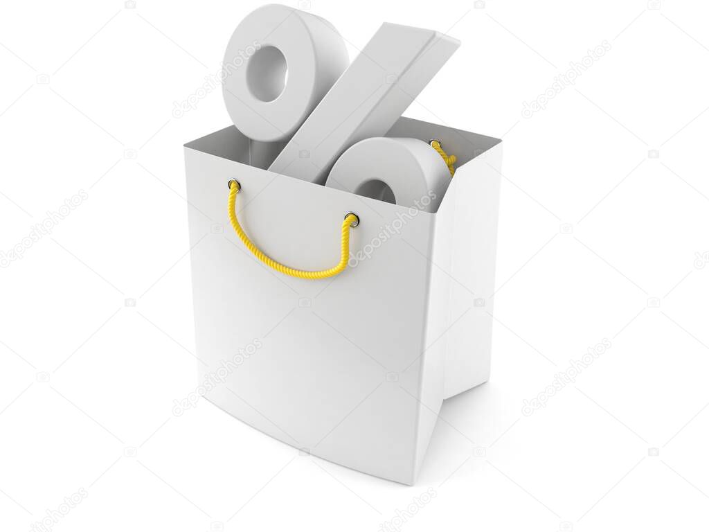 Shopping bag with percent