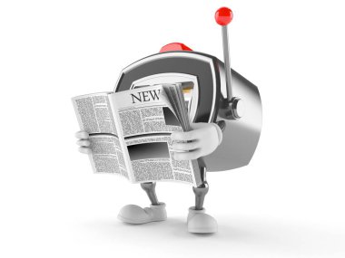 Kumar makinesi karakteri gazete okuyor