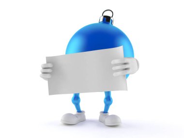 Christmas ornament character with blank paper