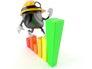 Miner character with chart