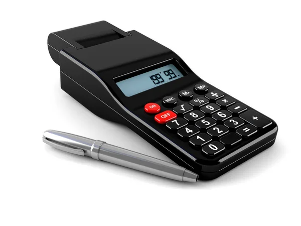 Calculadora com caneta — Fotografia de Stock