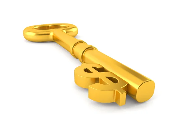 Золотой ключ доллара — стоковое фото