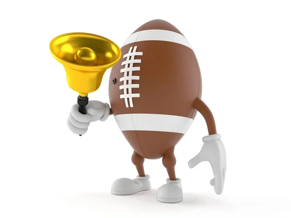 Rugby character ringing a handbell — Stock Photo, Image