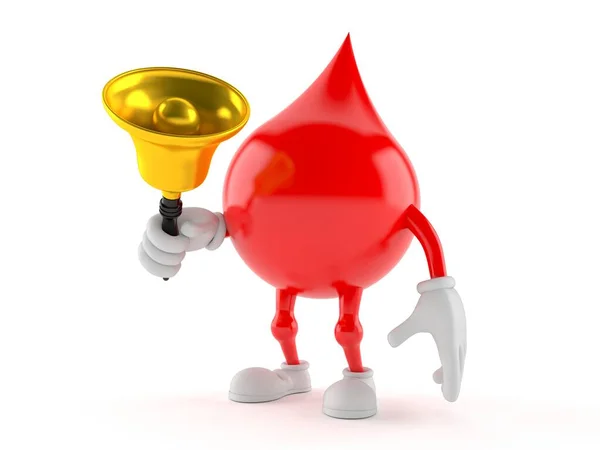Goccia di sangue personaggio tenendo campanello — Foto Stock