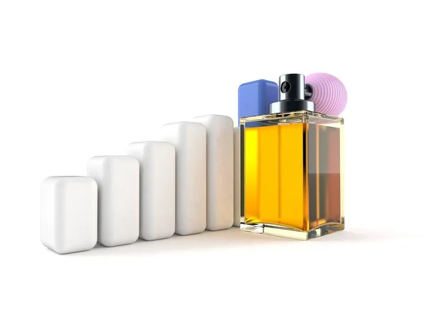 Butelka perfum z wykresem — Zdjęcie stockowe