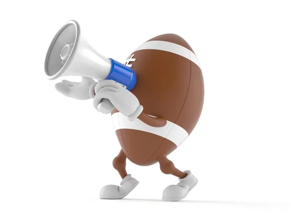 Rugby character speaking through a megaphone — Stockfoto