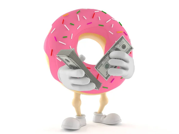 Donut caractère comptant l'argent — Photo
