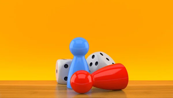 Board game concept on orange background — Stock Photo, Image
