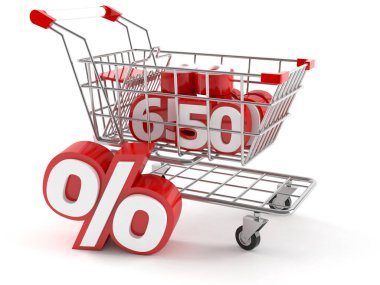 Alışveriş sepeti ile yüzde simgesi