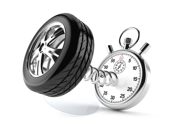Kronometresi olan araba tekerleği — Stok fotoğraf