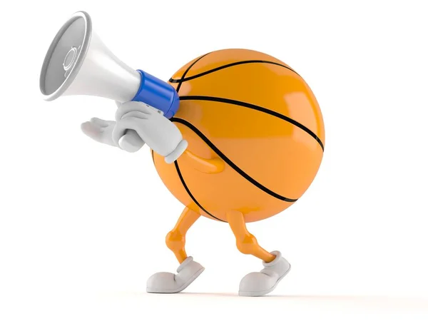 Koszykówka postać mówi przez megafon — Zdjęcie stockowe