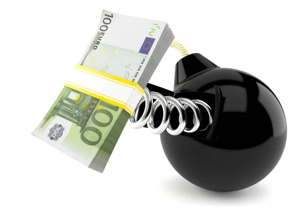 Bombe avec monnaie euro — Photo
