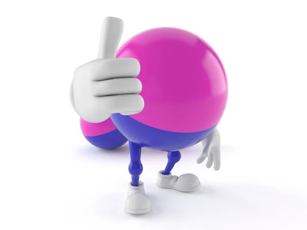 Paintball-Charakter mit erhobenen Daumen — Stockfoto