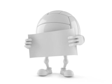 Boş kağıt tutan voleybol karakteri