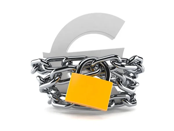 Euro currency symbol with chain and padlock — Stock Photo, Image