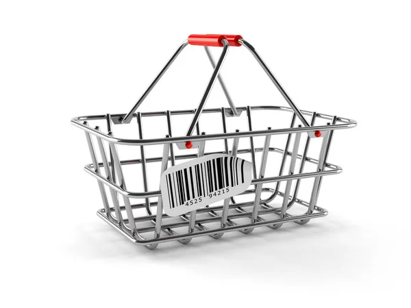 Cesta de compras com código de barras — Fotografia de Stock