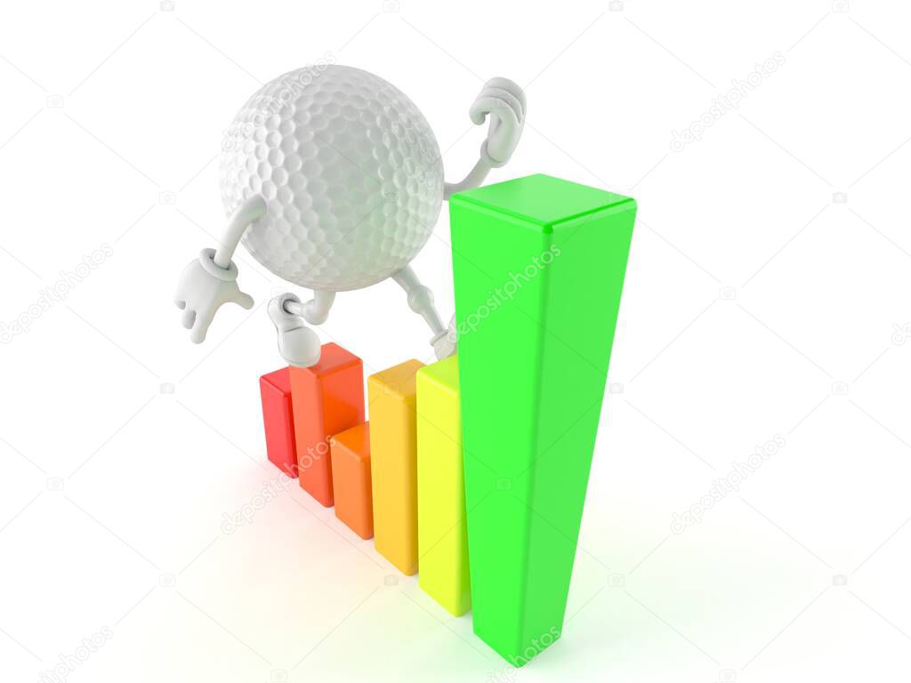 Golf ball character with chart