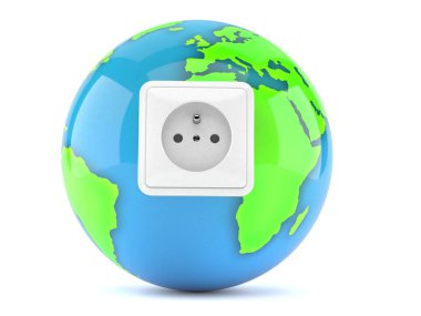 Elektrik prizli dünya küresi