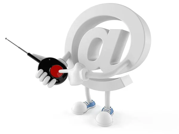 Uzaktan basma düğmesi olan e- posta karakteri — Stok fotoğraf