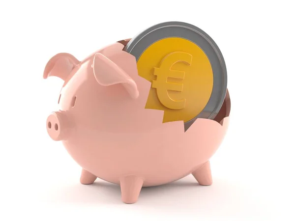 돼지 은행에 있는 유로화 — 스톡 사진