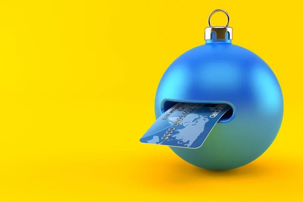 Natal bugiganga com cartão de crédito — Fotografia de Stock