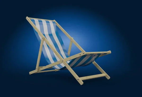 Mavi arkaplanda güverte sandalyesi — Stok fotoğraf