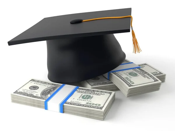 Mortarboard with money — Stock Photo, Image