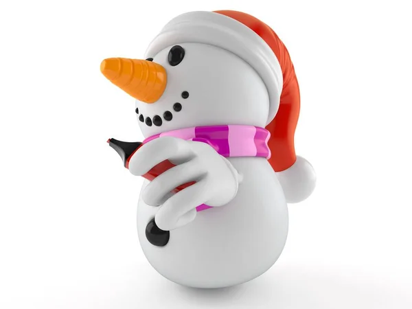 Pupazzo di neve personaggio con pennarello — Foto Stock
