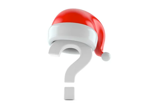 Punto interrogativo con cappello di Babbo Natale — Foto Stock