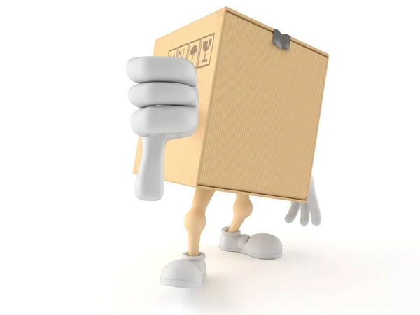 Package character with thumb down — Stock Photo, Image
