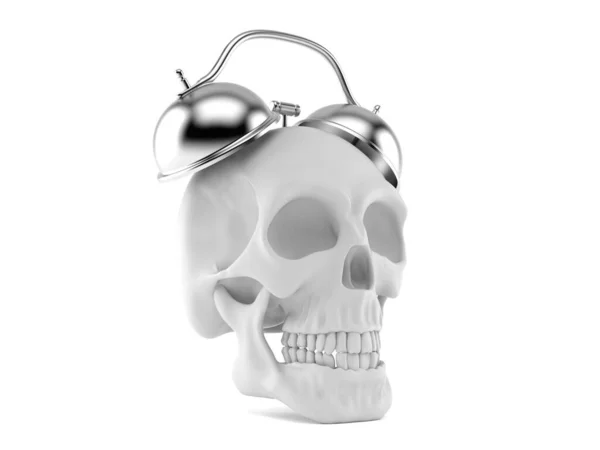 Cráneo con despertador — Foto de Stock