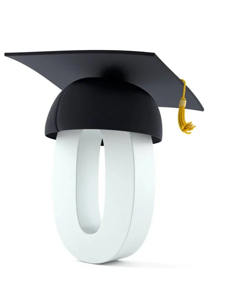 Graduation hat with number zero — Stock Photo, Image