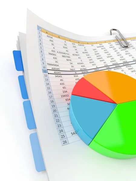 Informe con gráfico circular — Foto de Stock