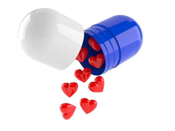 Srdce s pilulkou — Stock fotografie
