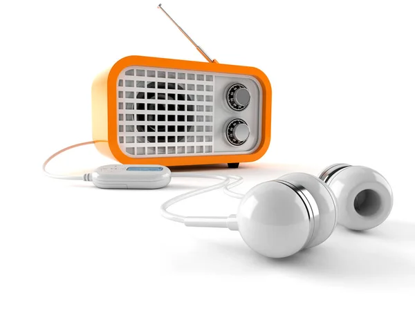 Радіо з навушниками — стокове фото