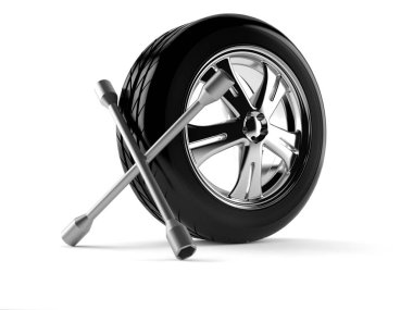 İngiliz anahtarlı araba tekerleği.