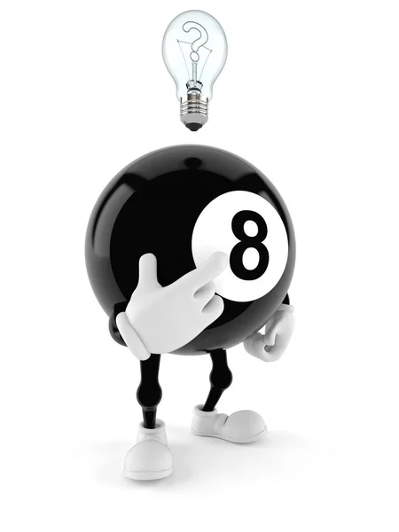 Eight ball character thinking — Stock Photo, Image