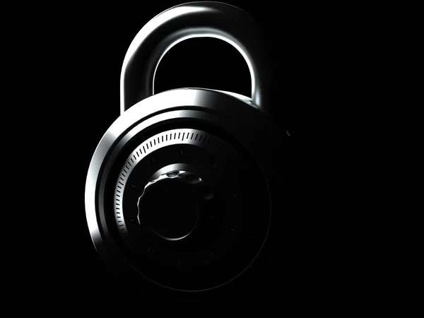 Padlock on black and black background — Stock Photo, Image