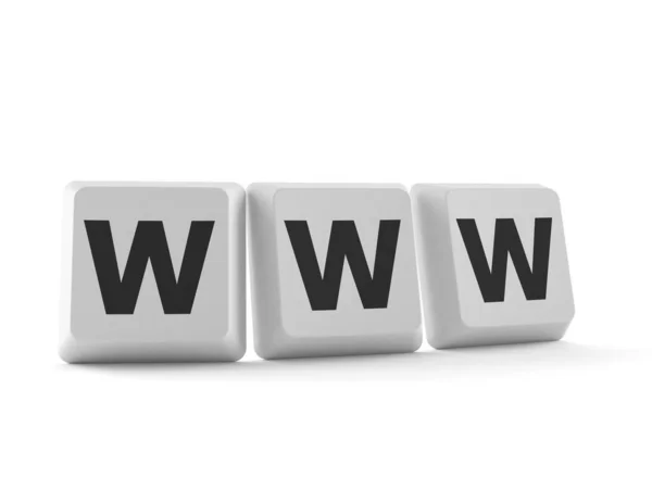 Knappar för tangentbord med Www-text — Stockfoto