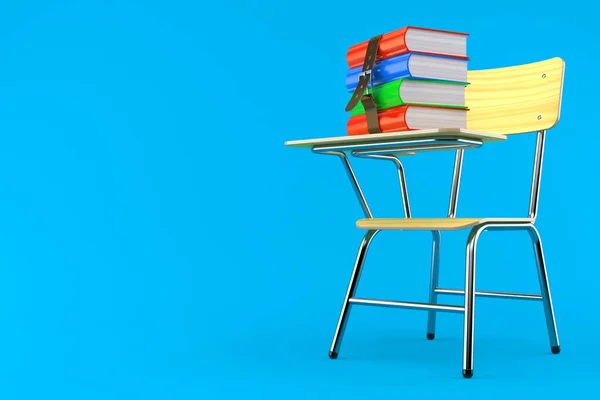 Livros na cadeira da escola — Fotografia de Stock