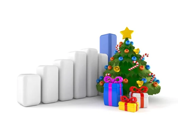 Christmas tree with chart — Stock Photo, Image