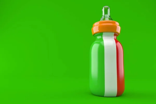 Bottiglia bambino con bandiera italia — Foto Stock
