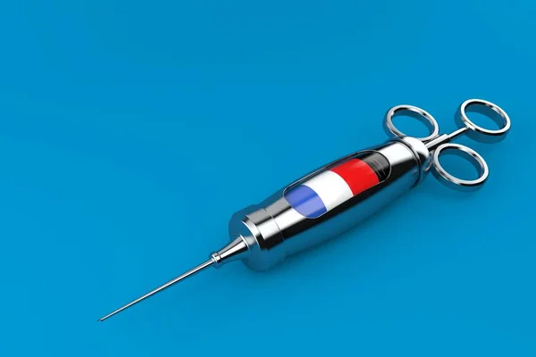 Spritze mit französischer Flagge — Stockfoto