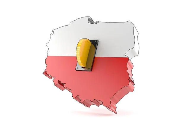 Polska kraj z monetą — Zdjęcie stockowe