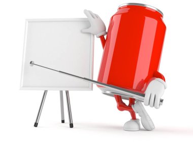 Boş tahta ile soda kutusu karakteri